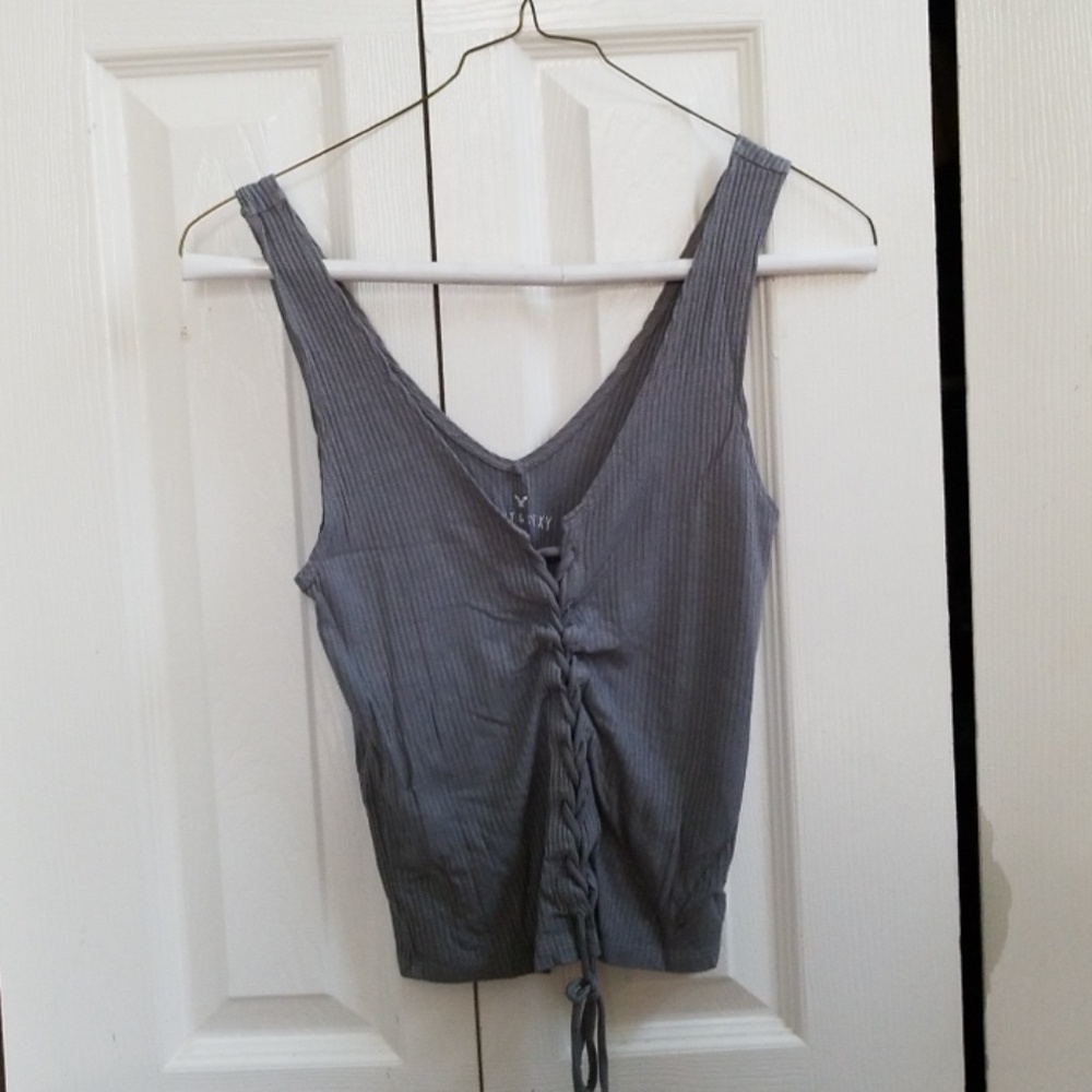Lace up crop top